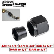 4AN 1/4 6AN 3/8 8AN 1/2 12AN 3/4 10AN Female to 5/8"Hardline Tube Nut and Sleeve Fitting Adapter Alu
