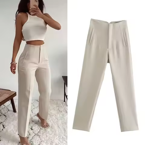 HXAO Fashion Office Wear High waist Pants for Women Formal Pants Office outfits Pencil Trousers Blac