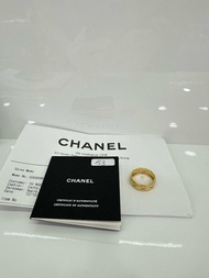🔗Chanel Coco Crush 18K Gold Ring Size 53 with receipt and warranty card 香奈兒 CoCo Crush 標準款 寬版 18K黃金戒