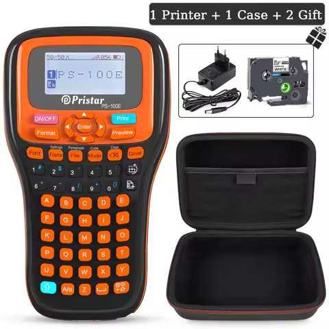 PS100E Label Maker fit for Brother 6/9/12mm TZ231 TZeFX231 HSe231 TZeFA231 TZeS231 Ribbon Printing C