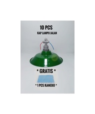 MURAH 10 SET KAP LAMPU HIJAU Diameter 30 cm + GRATIS 1 PCS KANEBO / Fiting + Kap Lampu Jalan Bulat  