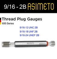Asimeto ANSI Thread plug gauge สกรูปลั๊กเกจเช็คเกลียวใน คลาส 2B 9/16-12 UNC 9/16-18 UNF 9/16-24 UNEF