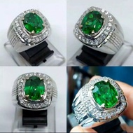 cincin batu permata green aquamarine - putih 9