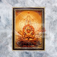 Standard Buddha wall painting 36x48cm in glossy fabric with genuine composite frame