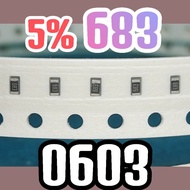 10pcs Chip resistor smd 683 68K 5% size 1608 0603 68Kohm 68 Kohm 68K ohm