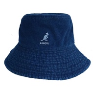 Kangol ถังผ้ายีนส์หมวกสหราชอาณาจักรกลางแจ้งหมวกบังแดดสีฟ้าอ่อนหมวกสตรีขนาดใหญ่ผู้ชายหมวกแฟชั่นอเนกปร