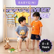 Set Baju Budak 0-5 Years Kids Short Sleeve Clothes Pakaian Kanak Lelaki Perempuan Lengan Pendek Set