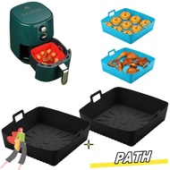 PATH Baking Tray, 9" Large Size with Handle Air Fryer Liners,  Heat-Resistant Silicone Reusable Air 