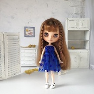 Blue dress Blythe doll Clothes Blythe doll Outfit doll