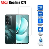 Realme C71 กระจกนิรภัย 3 ใน 1 ป้องกันหน้าจอสําหรับ Realme C75 C75X C73 กระจกนิรภัยพร้อมเลนส์กล้องกระ