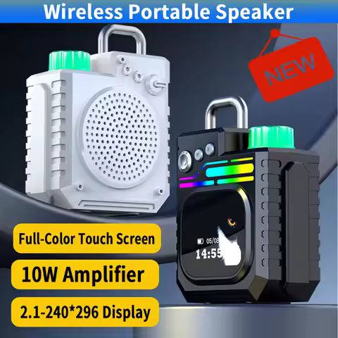 Smart Wireless Portable Speaker Bluetooth-compatible Metal Mechanical Speaker With LED Display Scree