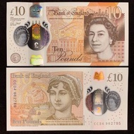 外國 紙幣 英國 2017 年 10鎊 最新版 塑膠鈔 全新 UNC