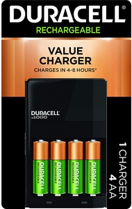 BỘ SẠC 2 LOẠI PIN AA - AAA KÈM SẴN 4 PIN AA Duracell - Ion Speed 1000 Battery Charger