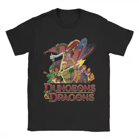 Dungeons And Dragons Cartoon T Shirt Beach Trending T Shirts Men 100% Cotton Round Neck Tees Short-S
