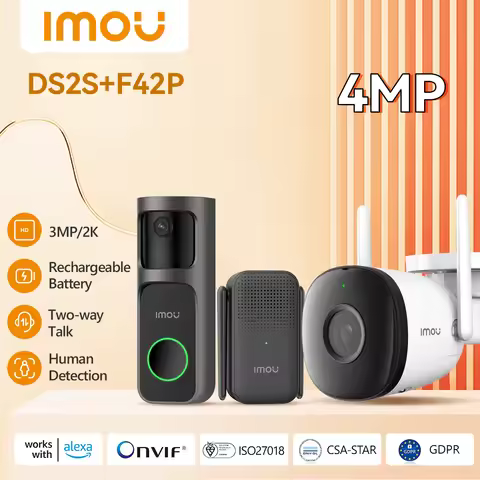 IMOU 3MP Video Doorbell 2S Kit Add Bullet 2C 4MP WiFi Video Intercom Variable Voice Talk Human Detec