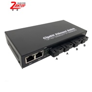 Gigabit Fiber Switch 4SC Transceiver 2RJ45 UTP 1000M 1.25G Fiber Optical Media Converter 4F2E Networ