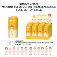 12pcs Whole box set Sonny Angel Minifigures Wearing Colorful Fruit Headgear Series Cute Mobile deskt