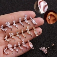 CODE G34T 1Pcs stainless steel lobe piercing earrings for helix upper lobe