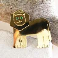 Lion Emerald eyes ☆真鍮ブローチ☆