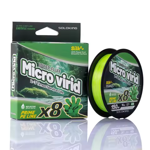 SOLOKING Braided Fishing Line X8 Strands 100m/150m Super Smooth PE Line Multifilament 12lb-40lb Fres