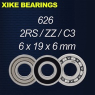 XIKE 626-2RS/ZZ/Open/C3 - Size 6x19x6mm High Quality Deep Groove Ball Bearings 626-2RS/626ZZ/626/626