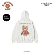 ADLV [acme de la vie] Basic Logo With Brown Line Friends Hoodie Zip Up Cream 50041SLFHDU_S6CMXX