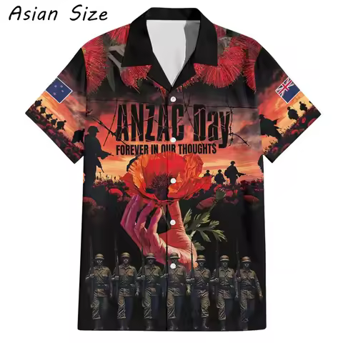2026 Fashion New Zealand Australia ANZAC DAY Shirts 25th Apr Australian And New Zealand Army Corps D