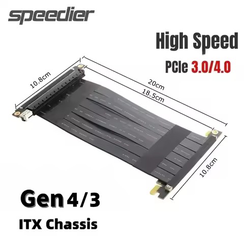 Cheap Shielded PCI-E Riser X16 3.0 4.0 High Speed Extension Cable Reverse GPU Extender For A4 ITX K3