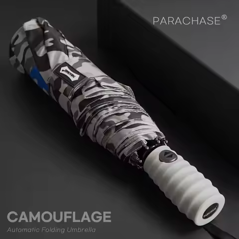 Parachase Outdoor Automatic Umbrella Men Women Windproof Camouflage Big Rain Umbrella Strong Large G