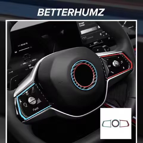 Carbon Fiber For BMW X3 G45 G48 2025- Steering Wheel Button Trim Sticker Emblem Ring Car Interior De