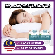 Travel Disposable Bed Sheet Cover 4 in 1 一次性床单套装/一次性双人/单人酒店床单 Double Single Hotel Thick Bed Sheets