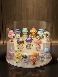 Rotating Blind Box Storage Display Stand Action Figures Display Cabinet Dust-Proof Acrylic Mystery Box Display Box Doll Orgnizer