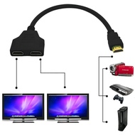 HDMI Splitter 1 Input Male To 2 Output Female Port Cable Adapter Converter 1080P for Games Videos Multimedia Devices