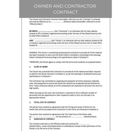 OWNER AND CONTRACTOR CONTRACT