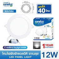 Saneluz โปรยกลัง โคมไฟฝังฝ้า ขนาด 9W 12W 18W LED PANEL LIGH ทรงกลม ทรงเหลี่ยม โคมพาแนล โคมไฟเพดาน ดา
