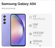 Used Samsung Galaxy A54 5G (A546) || 8GB + 256GB ROM || Samsung Malaysia Set