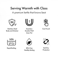 La Gourmet 0.6l Healthy Seamless Electric Travel Kettle (Black) - New