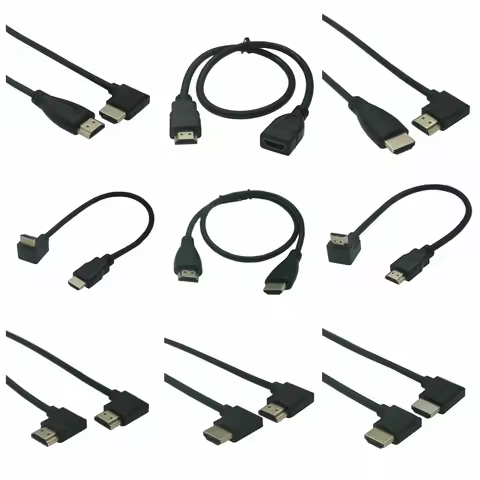 15cm 30cm 50CM 1m Dual HDMI-compatible Male To Female Converter Up Down Right Left Angled Adapter HD