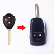 [HOT 2023] Replacement Modified Folding Flip Remote Key Shell Case For Toyota Corolla RAV4 New Vios 3 Button Key Fob Cover
