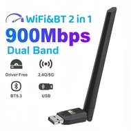900Mbps 2 in 1 B Bluetooth 5.03 Wifi Adapter For PC BT wifi6 2.4G 5G Dongle b WiFi Wireless Network 