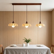 Nordic Light Luxury Walnut LED Chandelier/Ceiling Lamp Dining Room Living Room Bedroom Bedside Study