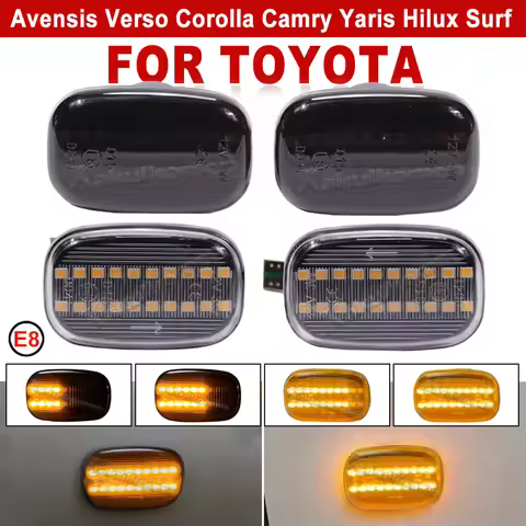 2pcs Dynamic Led Side Marker Flowing Turn Signal Light Panel Lamp for Toyota Corolla E10/E11/E12 Yar