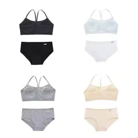 G2AE Youth Camisole Bra Girls Tube Tops with Chest Pad Insert For Girls with Briefs