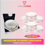 (Malaysia) Hauscook 1300cc lazo round disposable induction ramen bowl container paper aluminum