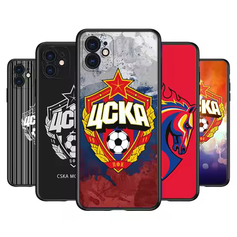 HOT Russia PFC CSKA For Apple iPhone 15 14 13 12 11 Pro Max Mini XS X XR 7 8 6 Plus 5S Silicone Blac