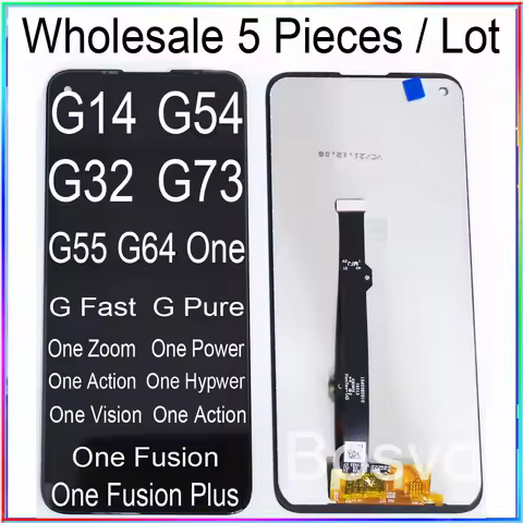 5 Pieces/Lot For Moto G54 Screen G14 Display G32 G73 G55 G64 For Motorola G17 Power One Fusion LCD G