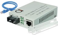 Multimode Gigabit Fiber Media Converter - Built-In Fiber Module 2 km (1.24 miles) SC – to UTP Cat5e 