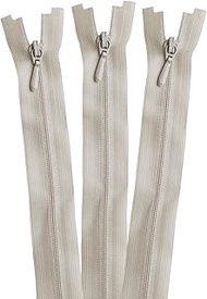 3COR56-576 Japanese String Button, Back Use, Coil Open Zipper, 22.0 inches (56 cm), Set of 3 in Same