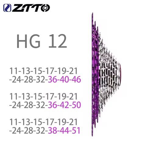 ZTTO 11-46T 11-50T 11-51T 12S HG Cassette Super Light Weight SLR3 K7 Compatible Freewheel Universal