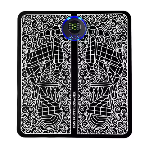 EMS Foot Circulation Massager Electric Feet Massage 8 Modes USB Rechargeable Foot Booster Remote Con